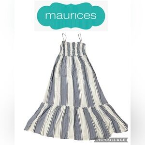 Maurices Blue and White Striped Maxi Dress